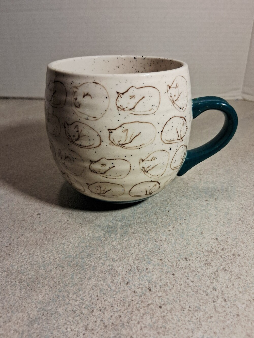 Anthropologie Leah Reena Goren Teal Cat Mug